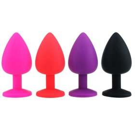 Geisha Ball Silicone Butt Plug with Diamond Geisha Ball Silicone Butt Plug with Diamond