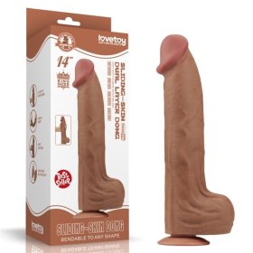14" King Sized Sliding Skin Dual Layer Dong 14" King Sized Sliding Skin Dual Layer Dong