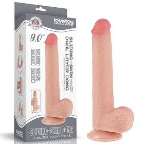 9" Sliding Skin Dual Layer Dildo 9" Sliding Skin Dual Layer Dildo